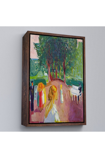 indispensablely Framed Edvard Munch - Flirting in the Park Painting-7303