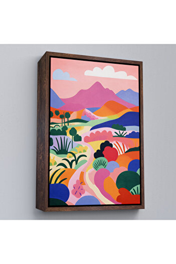 indispensablely Framed Pastel Minimalist Landscape Painting-7673