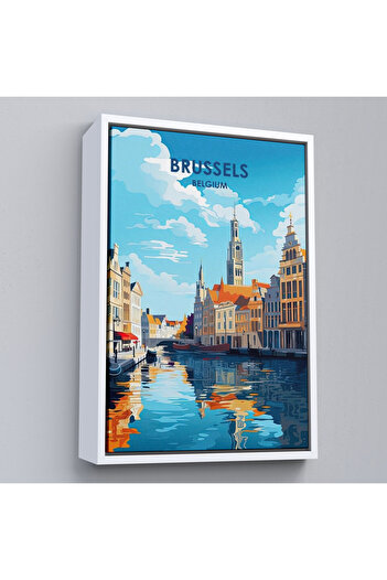 N NOXXO Tabloul Bruxelles Belgia cu rama din lemn-7964