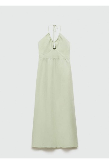 MANGO Woman Halter yakalı uzun elbise
