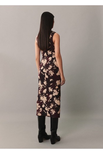 MANGO Woman Desenli midi elbise