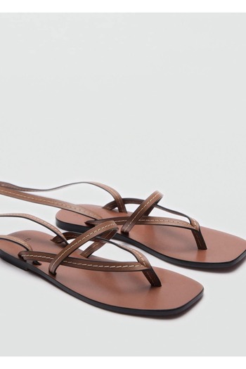 MANGO Woman Leather banded sandals