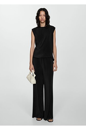 MANGO Woman Pleated Sleeveless Blouse