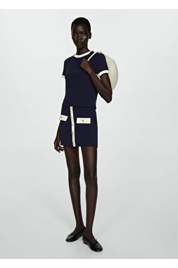 MANGO Woman Knitted Skirt - Buttoned Design