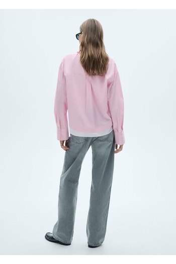 MANGO Woman Πουκάμισο Oversize με αντίθεση