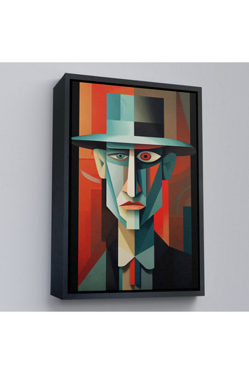 indispensablely Framed Abstract Man with Hat Painting-7786