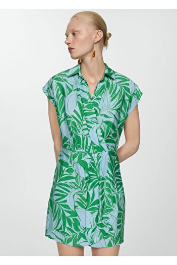 MANGO Woman Rochie decupată cu imprimeu