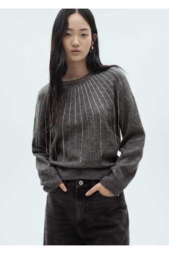 MANGO Woman Shiny Knitwear Sweater - Detailed Design