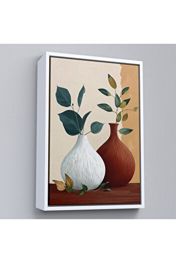 indispensablely Leaves in the Framed Vases Painting-7556