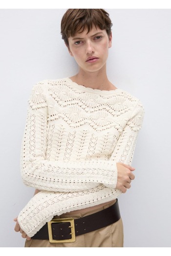 MANGO Woman Sparse Knit Detailed Sweater