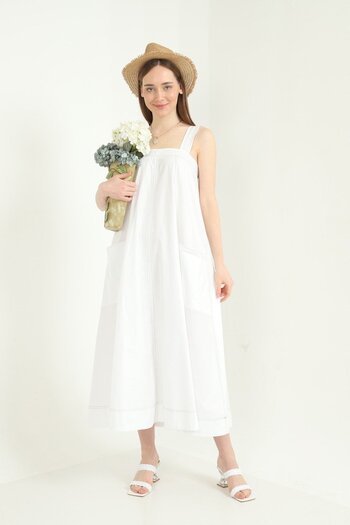 Elbee Fashion Woman Φόρεμα με τσέπη με λουράκι