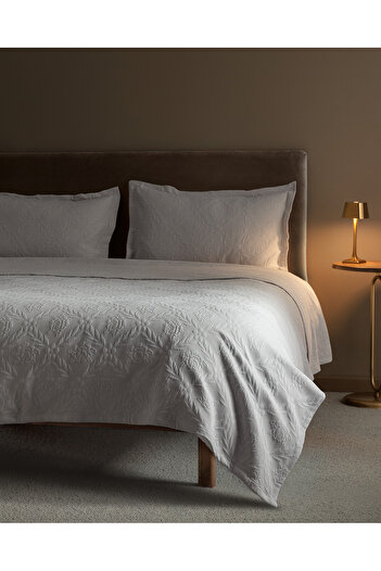 Madame Coco Floralies King Size Bedspread - Luxury Collection - Gray