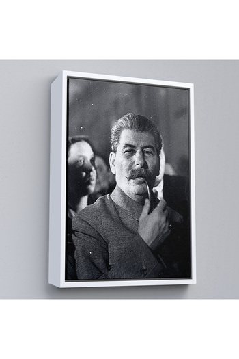 N NOXXO Joseph Stalin with Wooden Frame Russia and Soviet Union Sscb Painting-7936