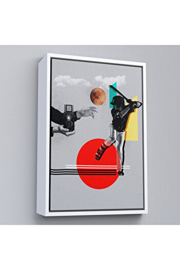 indispensablely Retro Hands Holding Baseball Sportsman and Camera Painting with Frame-7917