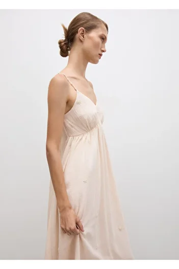 MANGO Woman Dress with Beaded Straps