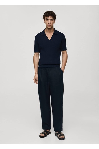 MANGO Man Ribbed Knitted Polo Shirt