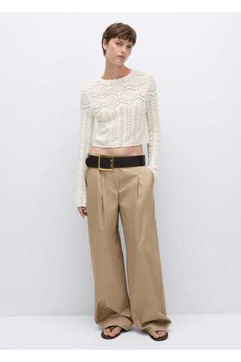 MANGO Woman Sparse Knit Detailed Sweater