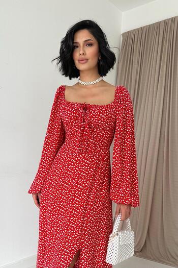 Elbee Fashion Woman Slit Viscose Dress