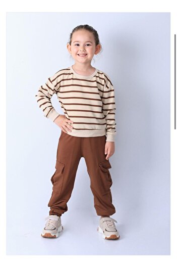 KOKOŞ BEBEK Unisex Striped Cargo Pocket Combination - Model