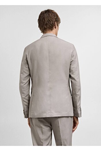 MANGO Man Slim fit keten karışımlı blazer ceket