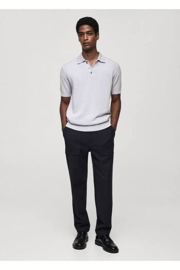 MANGO Man Slim Knitwear Cotton Polo Shirt