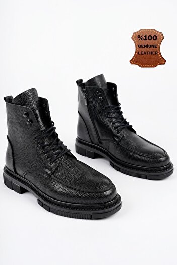 MUGGO Darwin Genuine Leather - Ανδρικές Άνετα Χειμερινές Μπότες, με φερμουάρ και Εγγυημένα