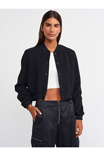 Dilvin 60719 Gömlek Bomber Ceket-Siyah