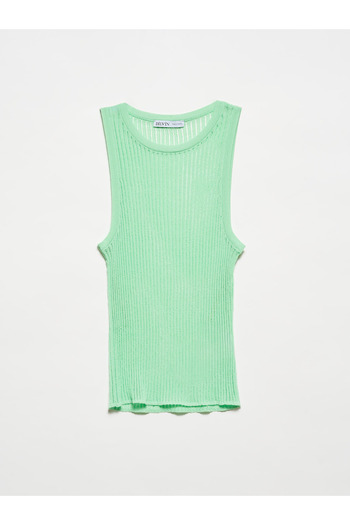 Dilvin 10410 Crew Neck Knitwear Athlete-Water Green