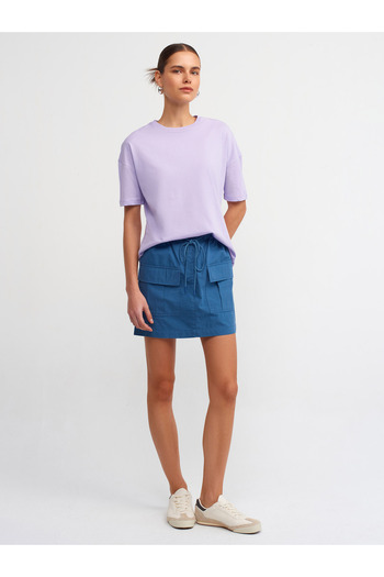 Dilvin 3683 Basic T-Shirt-Λιλά