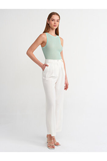 Dilvin 10410 Crew Neck Knitwear Athlete-Mint