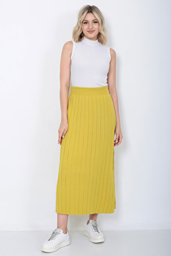 LUGMO Women's Knitwear Skirt Oversize Mustard