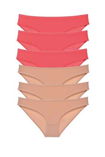 Royaleks 6 Pieces Super Eco Set Lycra Women's Slip Panties Fuchsia Skin