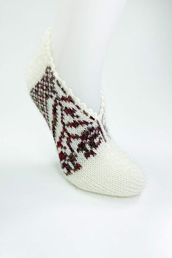 İntive Lingerie Hand Knitted Winter Stylish Women's Wool Booties D3