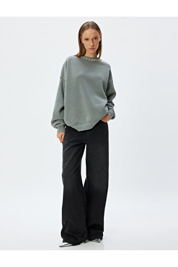 Koton Gray Women's Oversized Sweatshirt