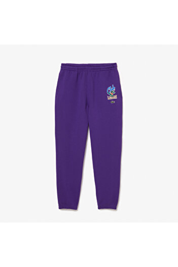 Lacoste Unisex Baskılı Mor Eşofman Altı