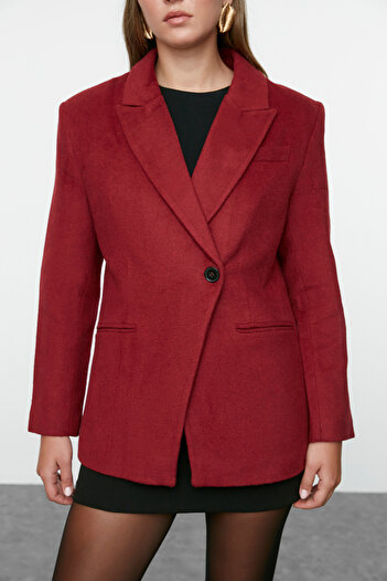 Trendyol Collection Claret Red Blazer Jacket Twoaw25Bc00011