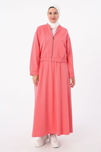 ALLDAY Dusty Rose Patterned Fabric Garnished Skirt Set