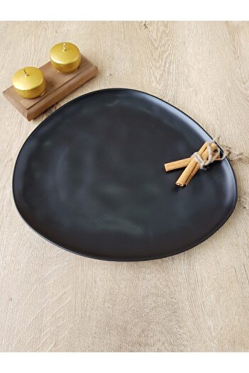 GULHANILE Matte Black Trior Organic 32 cm Breakfast Set