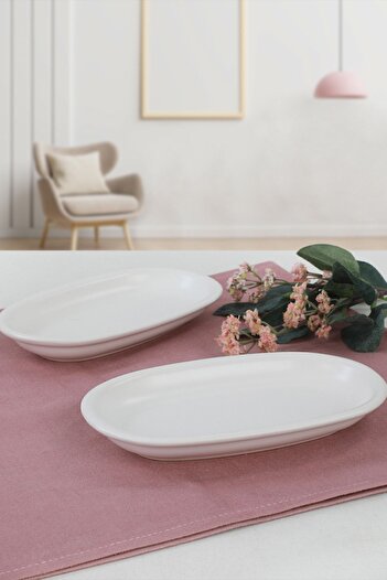 Keramika Matte White Hittite Boat Plate 19 Cm 2 Pieces