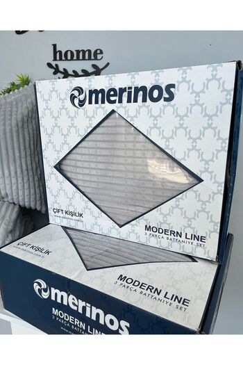 Sarar Merinos Modern Line - 3 Piece Bed Cover Set, Blanket - Modern Negri 02