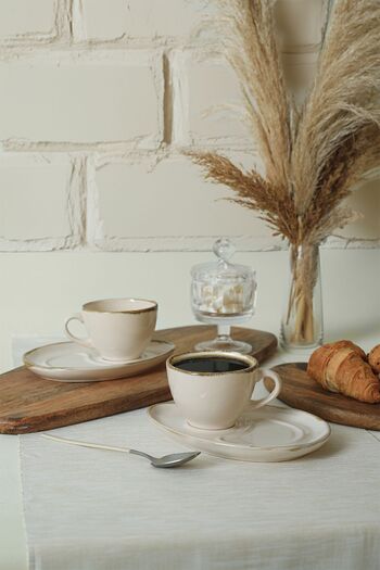 Keramika Straw Drop Tea Serving Set 4 Pieces, Serves 2 People