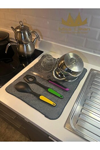 Single MissClean 36*45 Cm Microfiber Dish Drying Mat - Countertop Super Absorbent