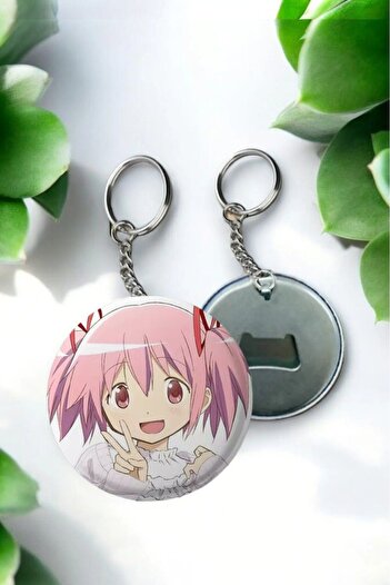 Major Selection Puella Magi Madoka Magica Anime Button Opener Badge Keychain 44 mm