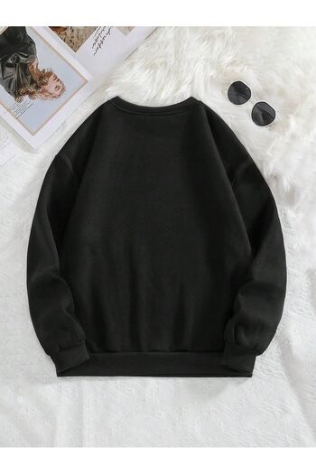 Mythologie Πιστοποιημένο Μαύρο Φούτερ Yapper Oversize - Crew Neck