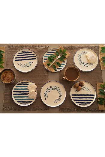 Kevin Seramik Marin 6’li Özel Tasarım Hand Made Stackable Pasta Tabağı Seti