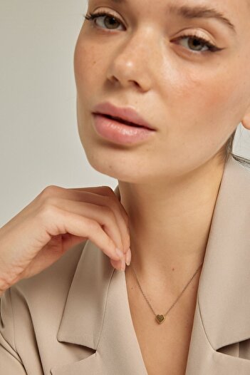 Marie Claire 18 Ayar Altın Kaplama Gümüş Mini Kalp Kolye Gümüş-altın Renk