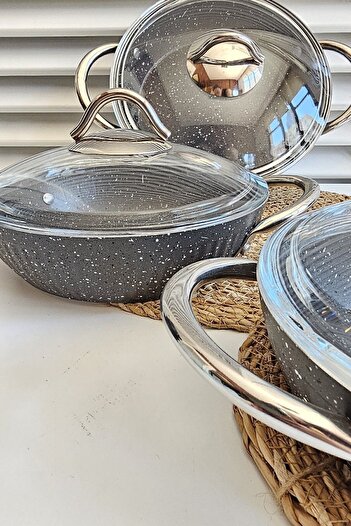 Lines Oscar Granite 6 Piece Omelet Pan Set