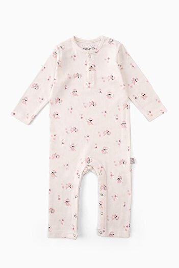 Boumini Baby Long Sleeve Snap Jumpsuit Pink Miskin