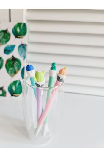 GULHANILE Colorful Emoji Luminous Ballpoint Pen 2 Pack