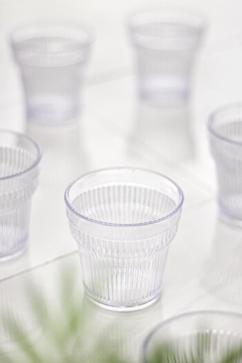 EWs Acrylic Transparent 6-Piece Short Cup & Water Soft Drink Coffee Side Cup 300 ml (Not Glass)